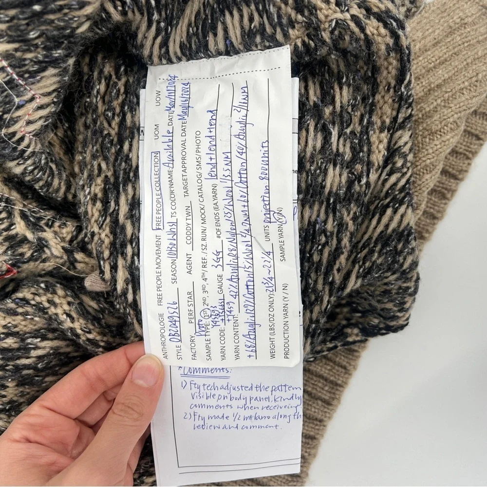 Free People Mt. Snow "SKI" Half Zip Collared Winter Knit Pullover Tunic Sweater - Picture 9 of 11